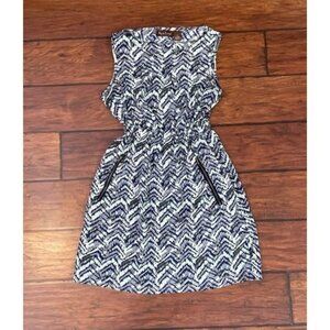 Geometric Patterned Girls Dress Size M 7-8 Sleeveless Pockets Streetwear Casual